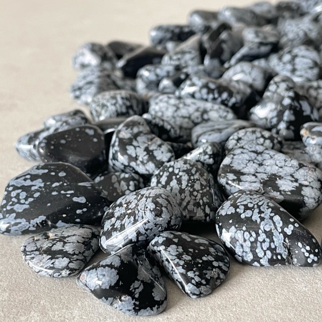 Obsidian Snowflake Tumbled Stones