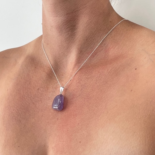Pendant – Tumbled Amethyst, with bail