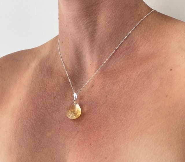 Pendant – Tumbled Citrine, with bail